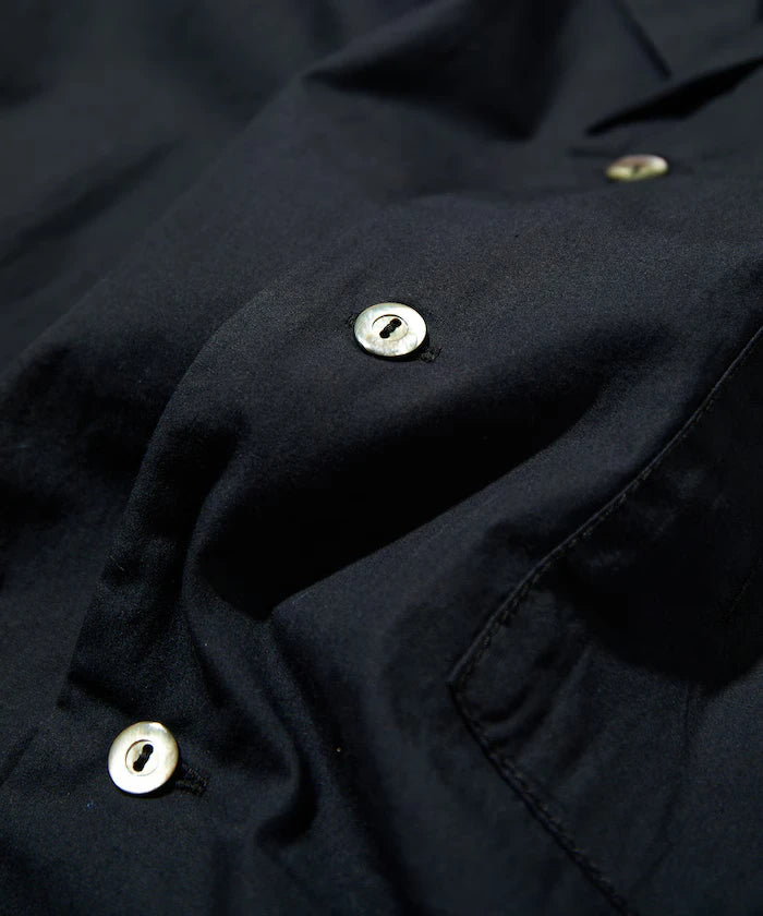 Magazine Pocket Broadcloth Open Collar Shirt