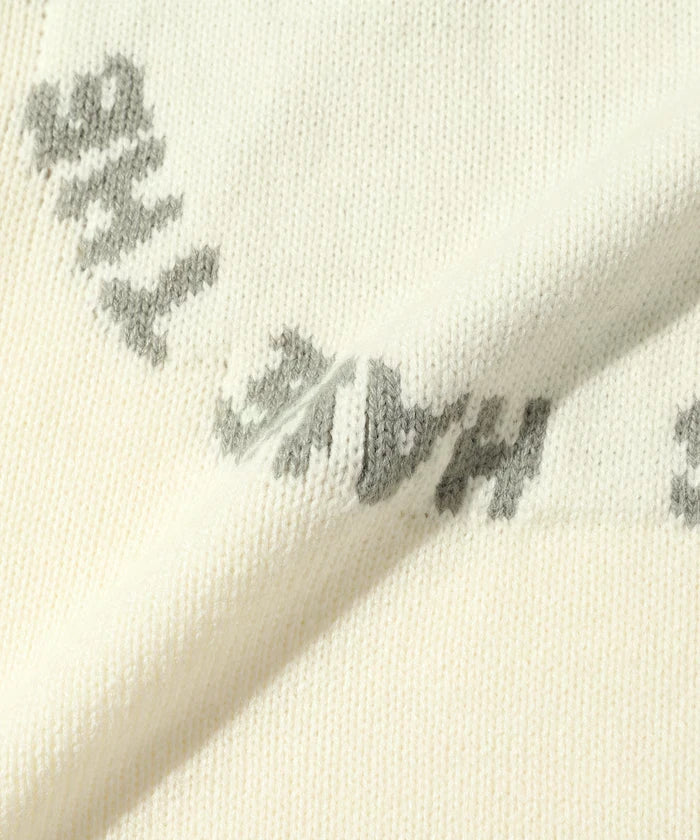 Sweat-like Lettered Knit / Jacquard Knit