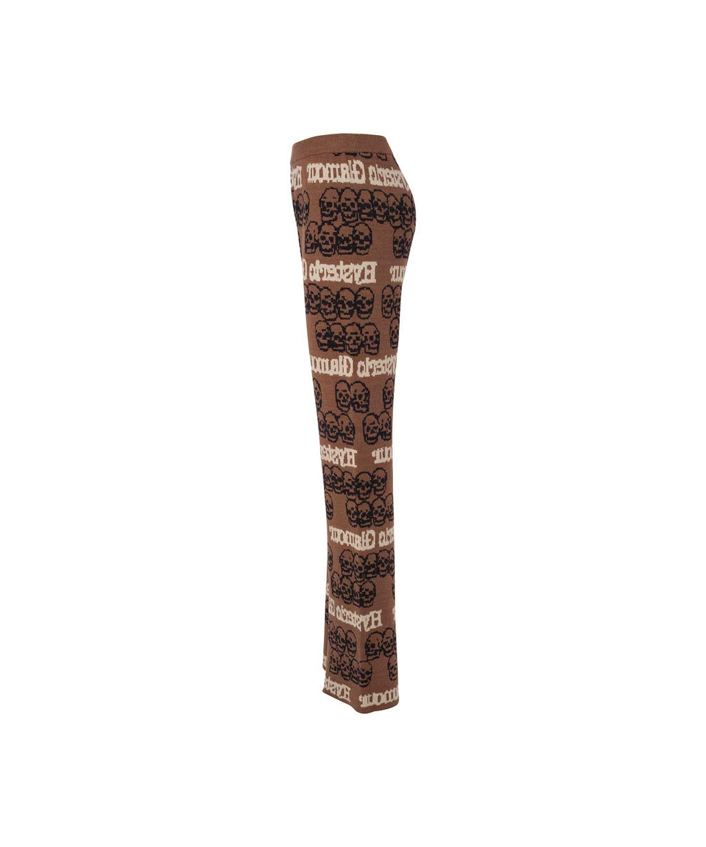 SKULL STRIPE Jacquard Pants