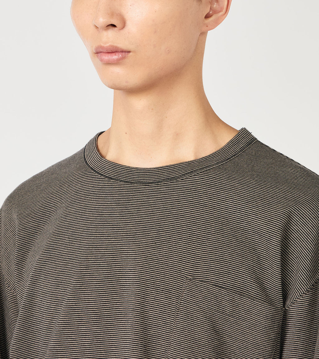 Micro Stripe Pocket L/S Tee