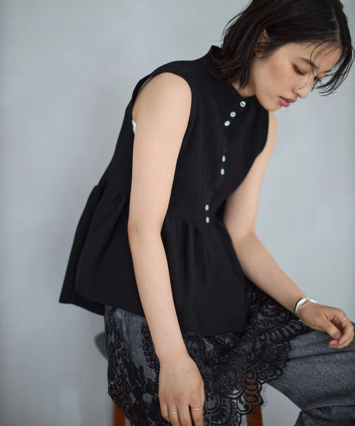 Japan Made Whole Garment Peplum Vest