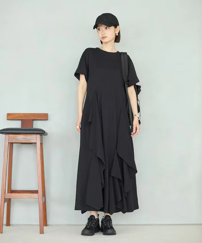 Organic Cotton Draped Flare Dress