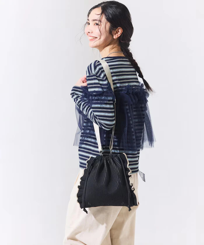 Multiway Color Knit Frill Shoulder Bag