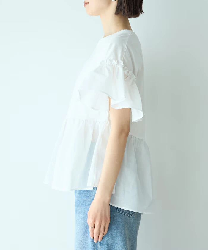 Organic Cotton Frill Sleeve T-shirt