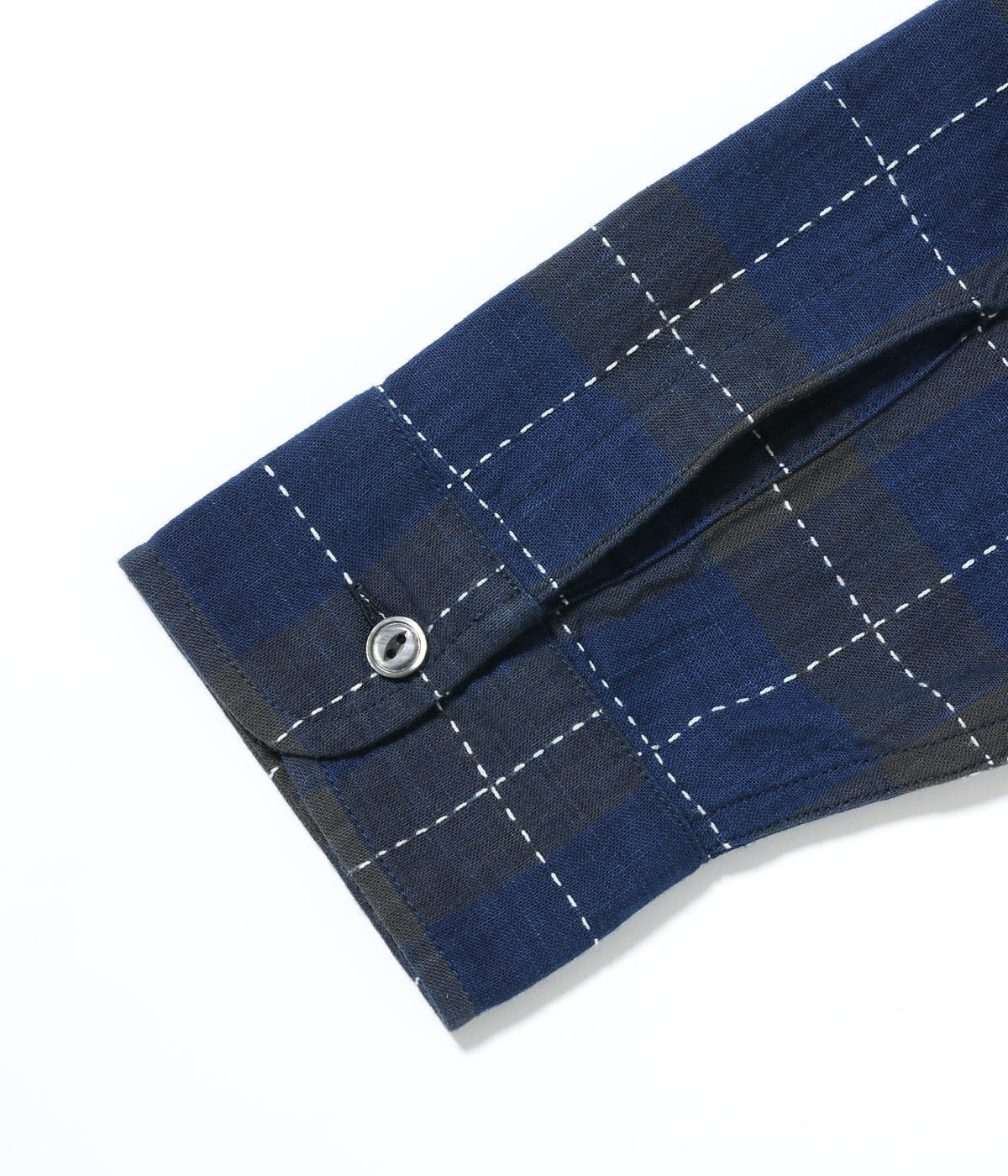 FICTION ROMANCE 5.5oz. INDIGO CHECK WORK SHIRT