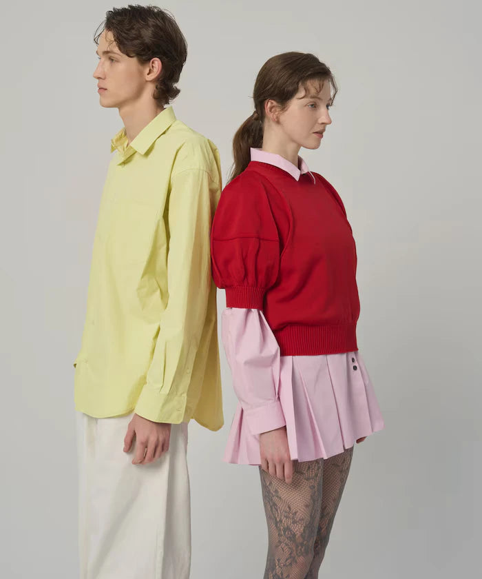 Japan Made Whole Garment Puff Sleeve Top