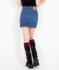 Snake Loop Tight Denim Skirt