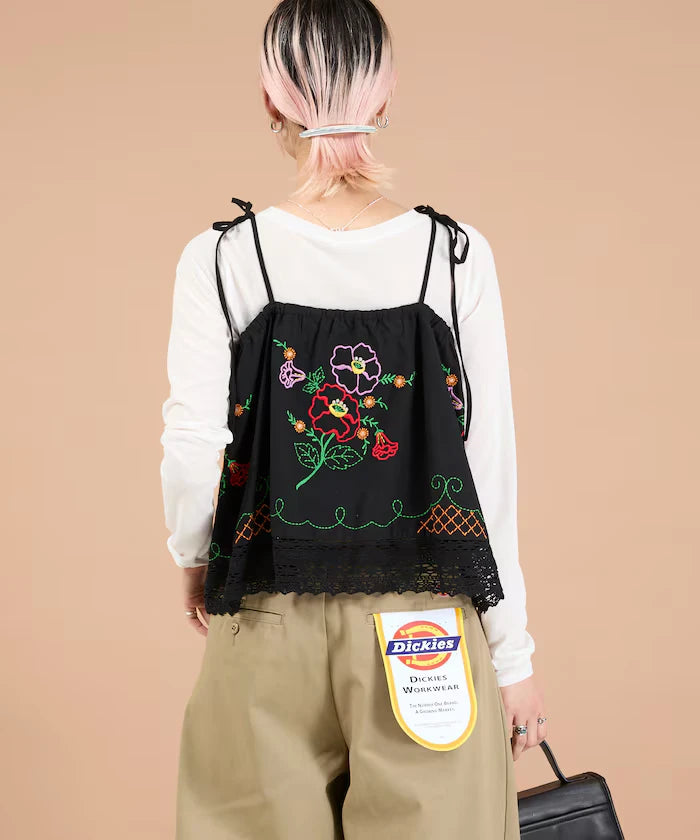 India Shoulder Ribbon Embroidered Remake Style Camisole