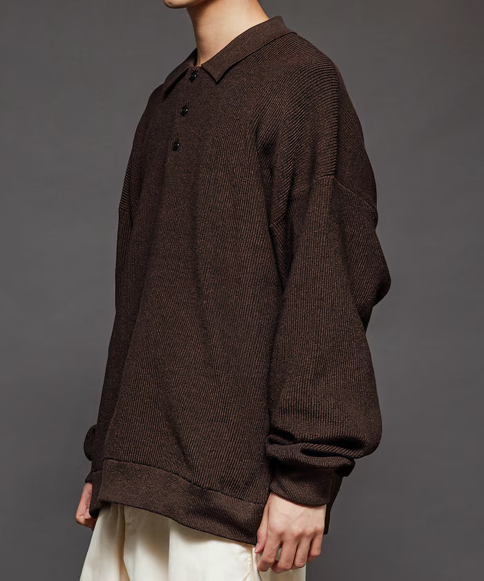 Relaxed Fit Cable Knit Polo Color Knit [Limited Release]