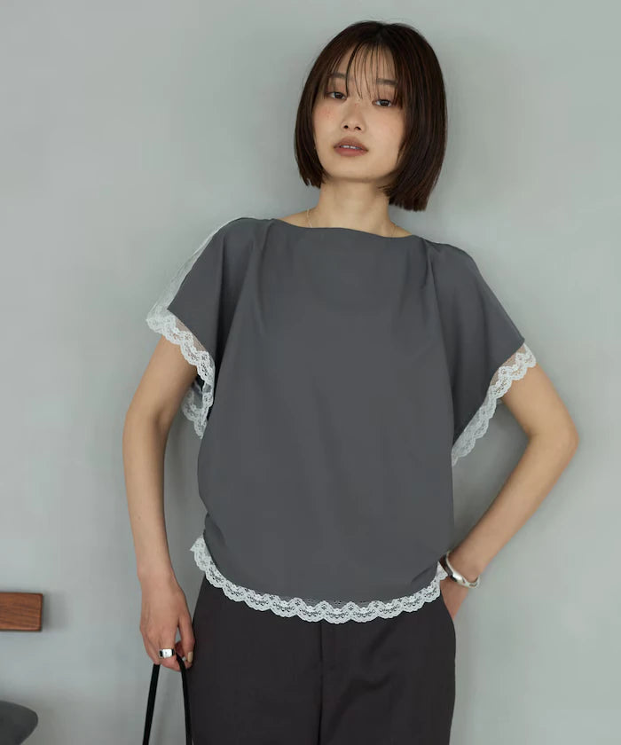 Handkerchief Sleeve Shirring Blouse