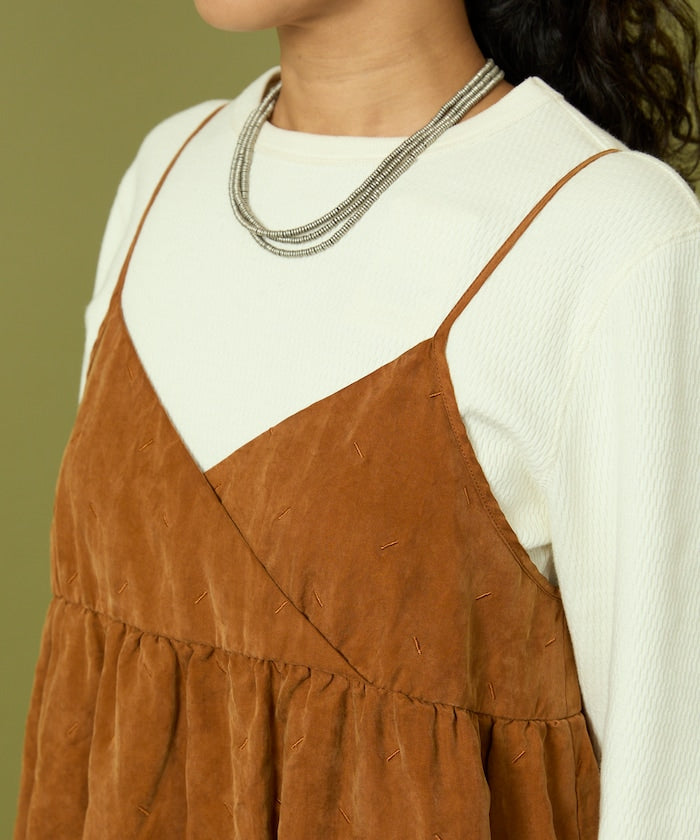 Fade-Processed Fringe Mini Dress