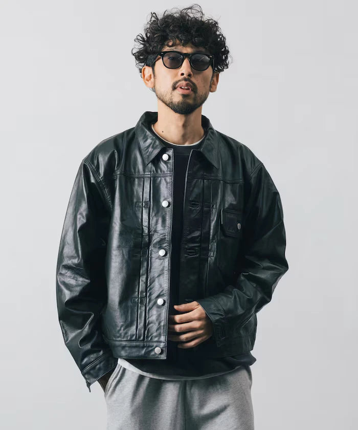 Leather Jacket TYPE-1 / Water-Repellent Leather / Cowhide