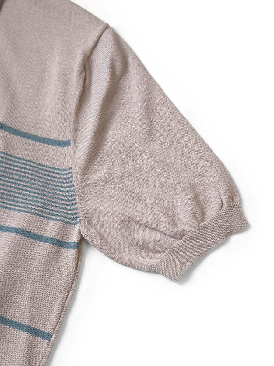 14G Cotton Knit Stripe Carol Polo