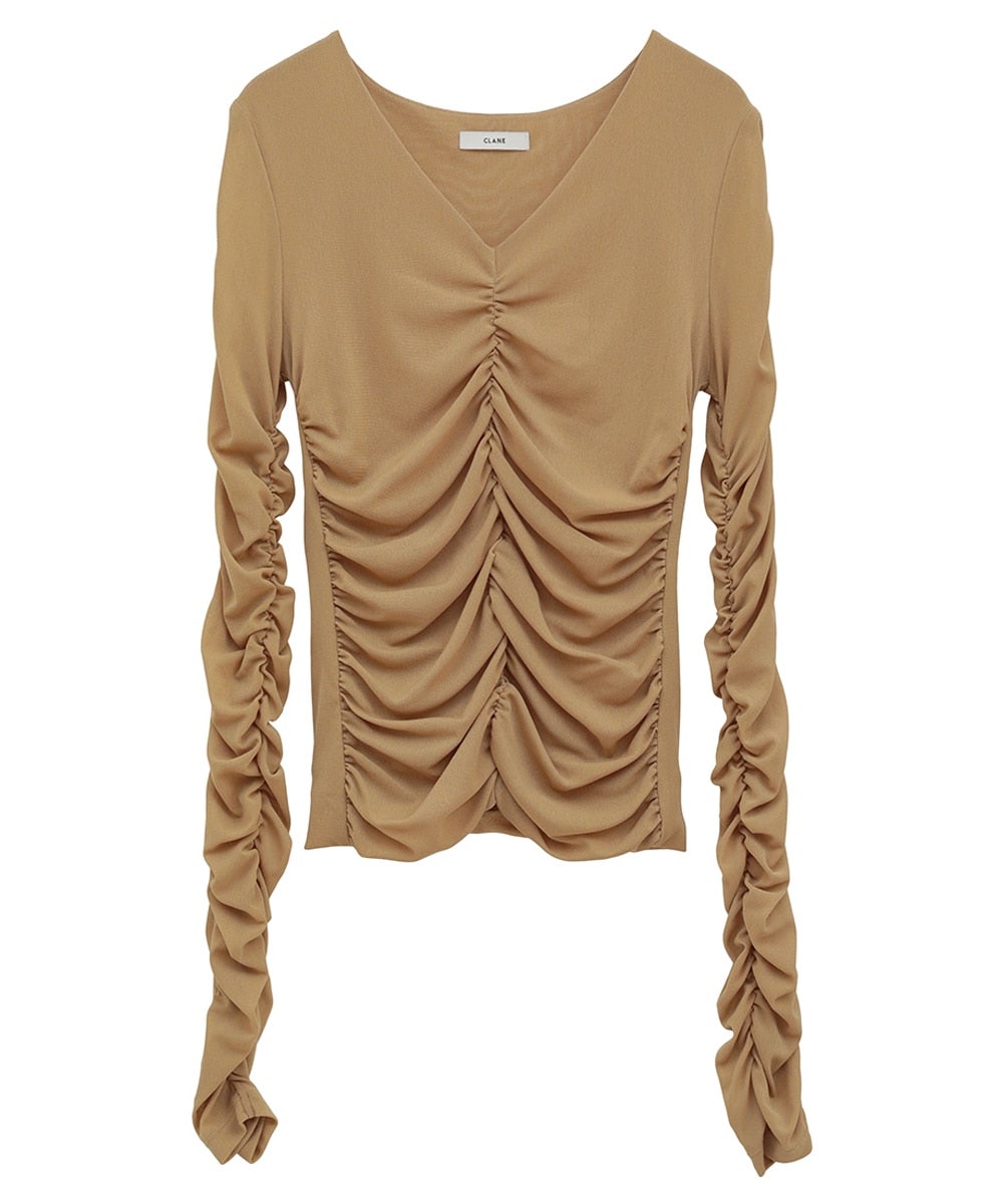 W TULLE SHIRRING TOPS