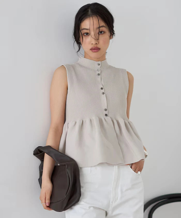 Japan Made Whole Garment Peplum Vest