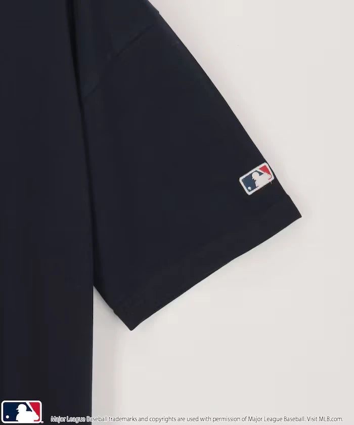 Limited Edition MLB Logo Print Henley Neck Oversized T-Shirt
