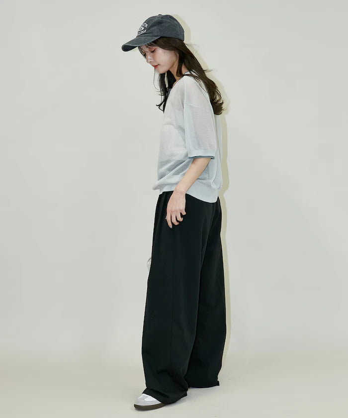 Washable linen color block henley neck knit top limited release