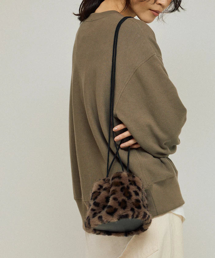 Fake Fur Mini Drawstring Bag