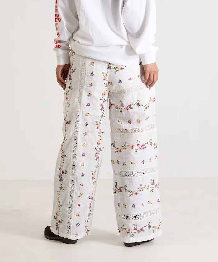 Dobby Floral Embroidery x Lace Pants