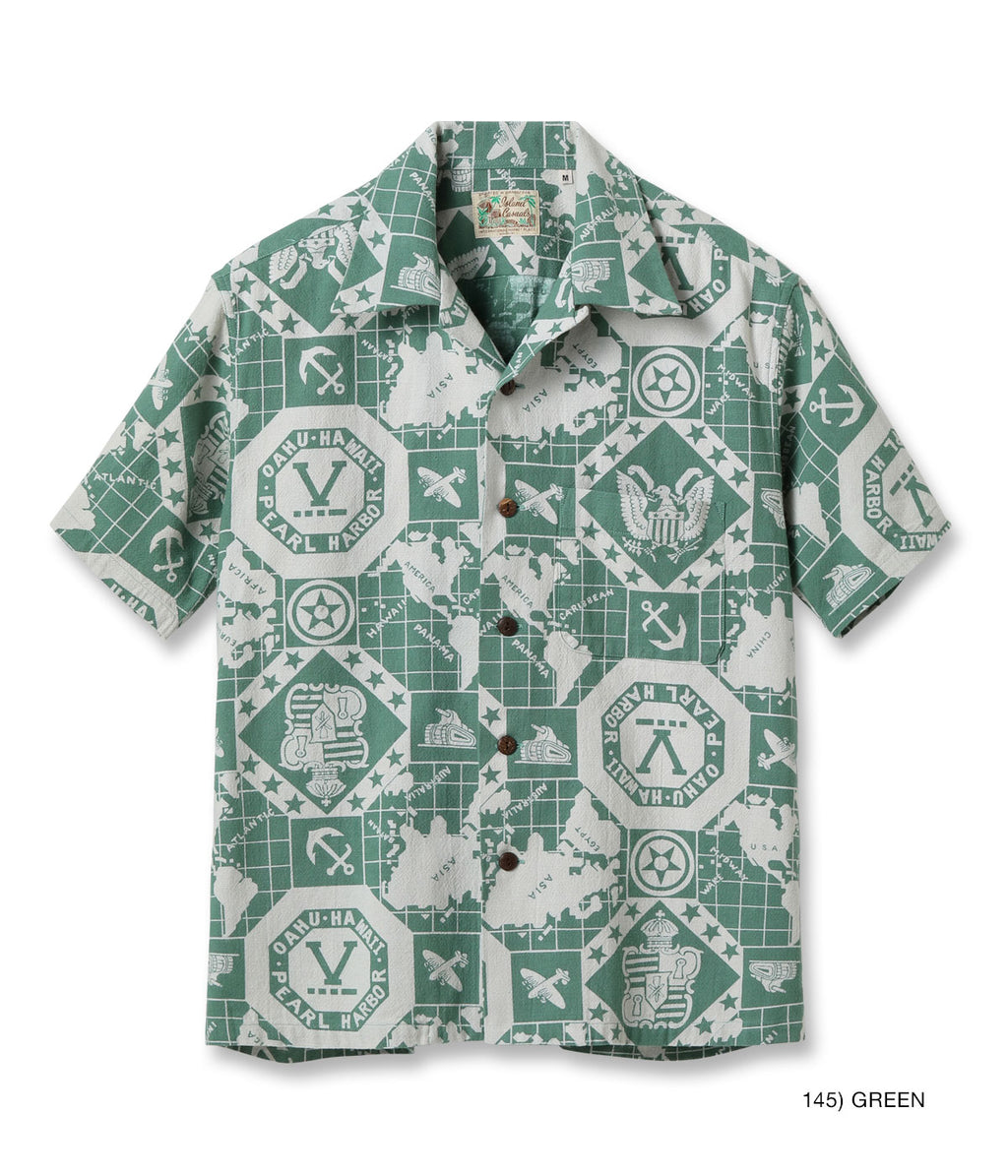 COTTON CANVAS OPEN SHIRT “PEARL HARBOR HAWAII”