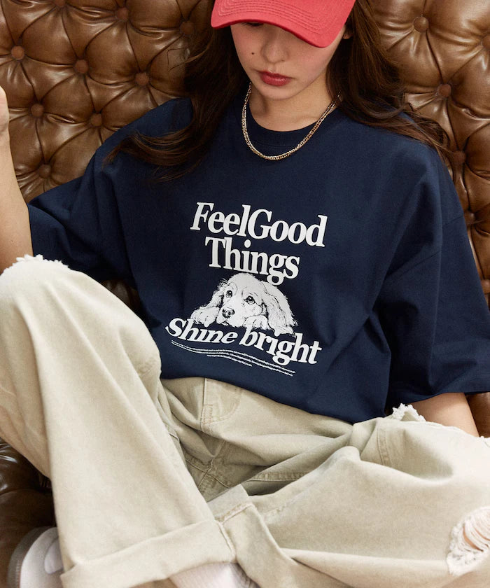 <Functional Material> Shime Bright Dog Print T-shirt Limited Edition