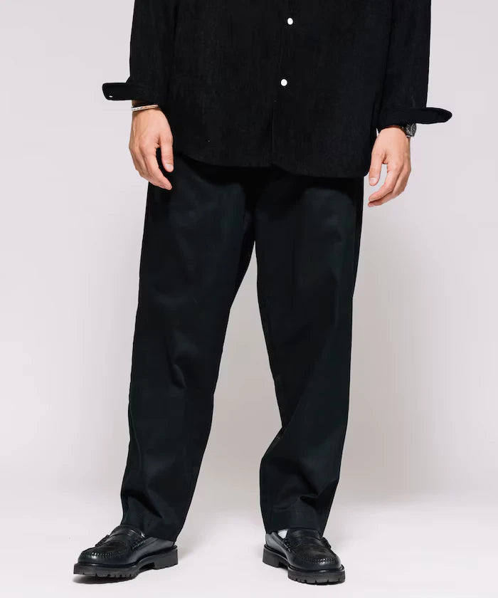 Wide Silhouette Drawstring Chino Pants / Tapered Silhouette Easy Chino Pants