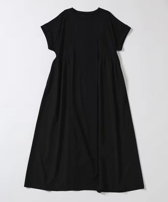 Organic Cotton Mixed Material Docking Gather Dress