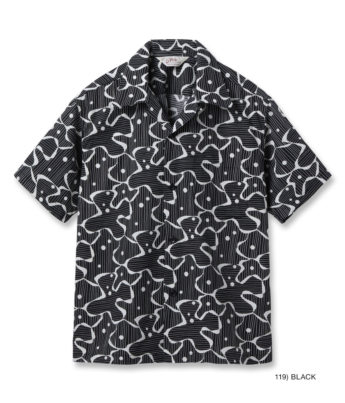 Typewriter Cotton Open Shirt "Water Surface"