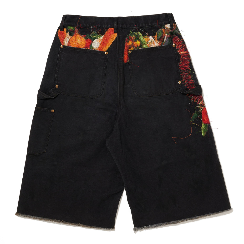 VEGETABLE EMBROIDERY CUT-OFF PANTS