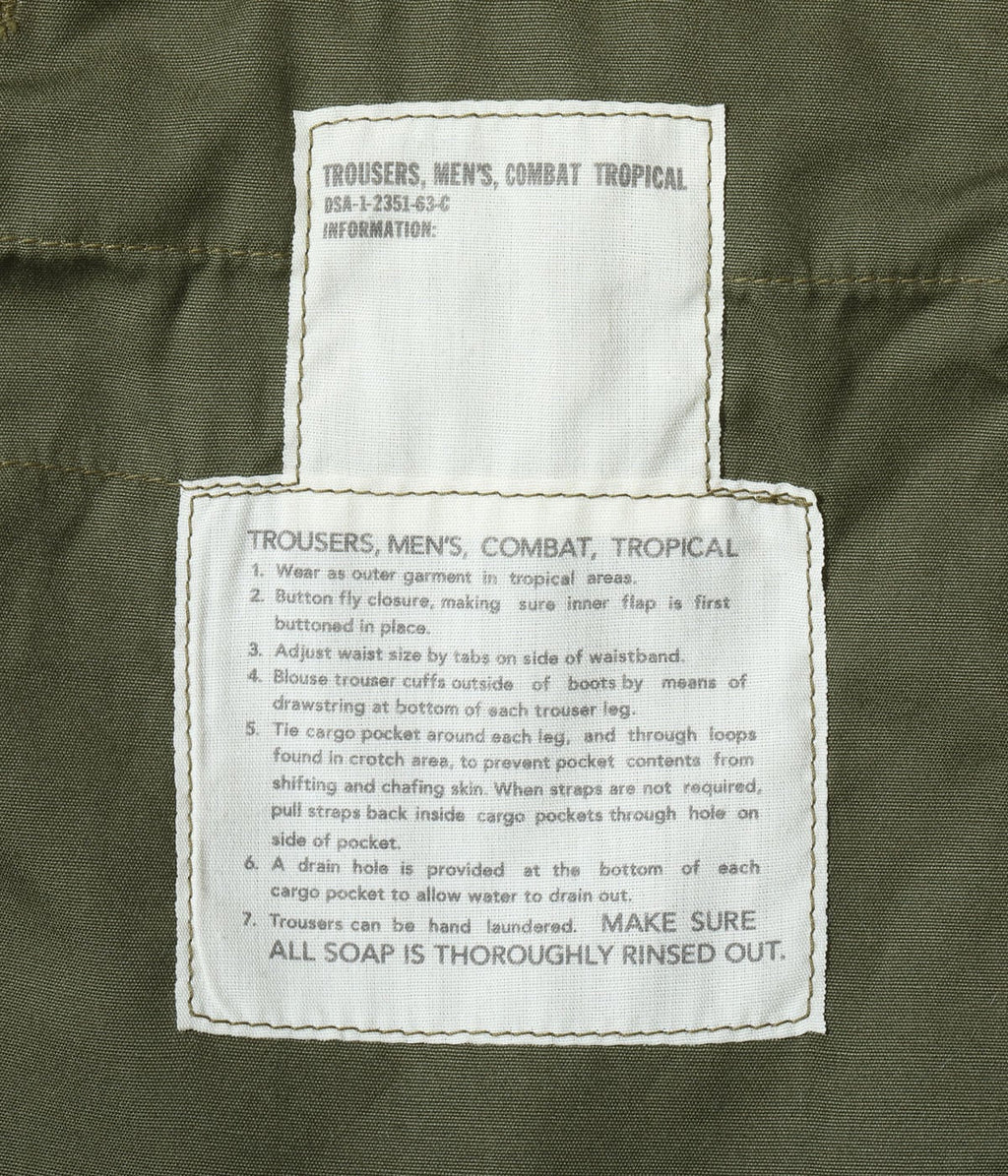 TROUSERS, MEN'S, COTTON WIND RESISTANT POPLIN, OLIVE GREEN, ARMY SHADE 107 SHORT LENGTH