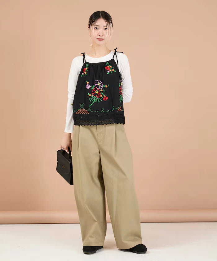 India Shoulder Ribbon Embroidered Remake Style Camisole
