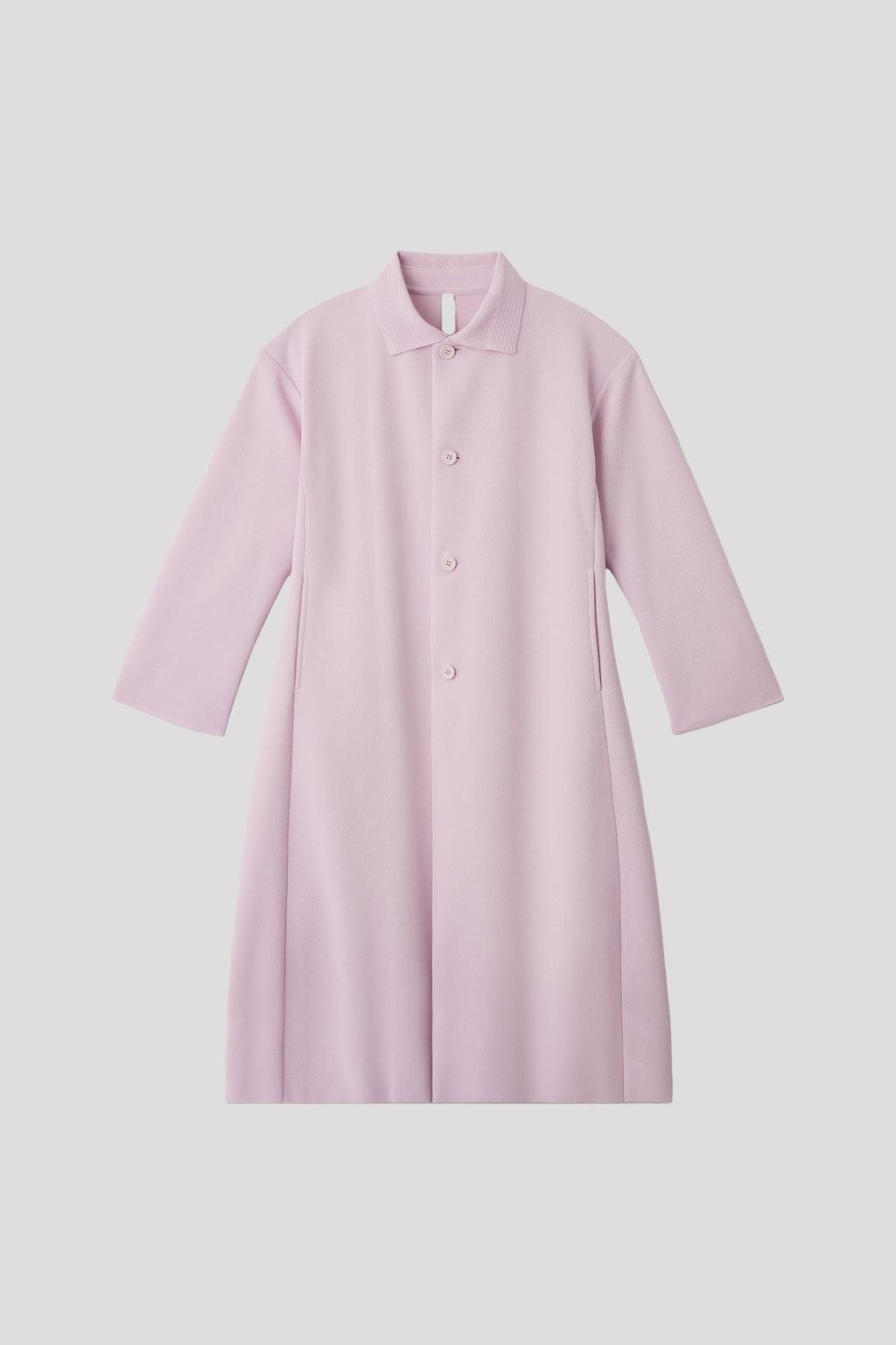 MESH STAND FALL COLLAR LONG COAT