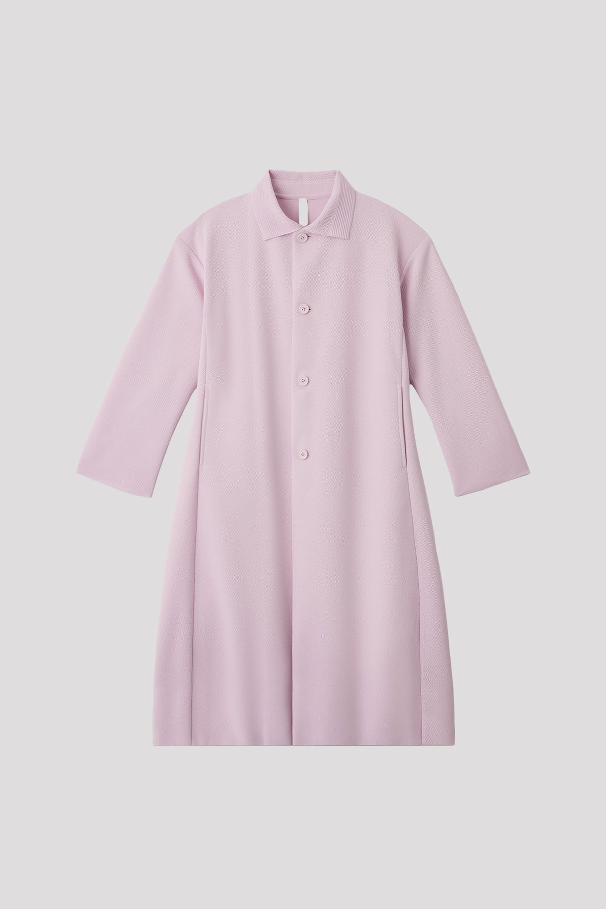 MESH STAND FALL COLLAR LONG COAT