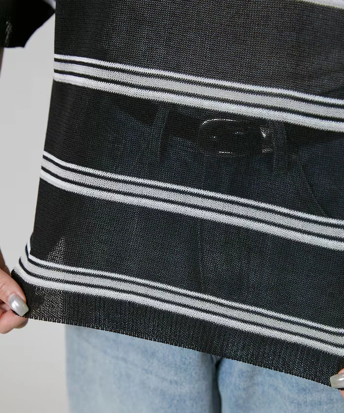 Sheer Border Short Sleeve Polo Summer Knit Limited Release