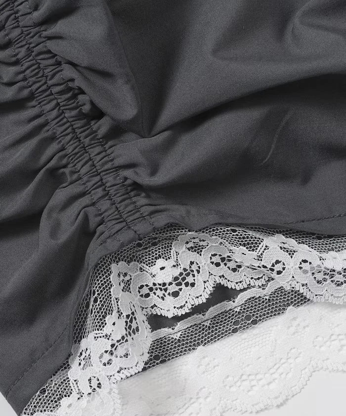 Handkerchief Sleeve Shirring Blouse