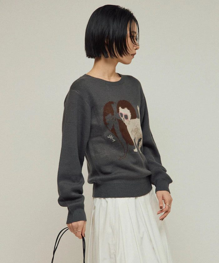 Sweat-like Animal Jacquard Knit