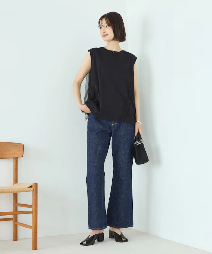 Organic Cotton Tulle Lace Docking Top