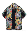 Rayon Hawaiian Shirt Monstera Border