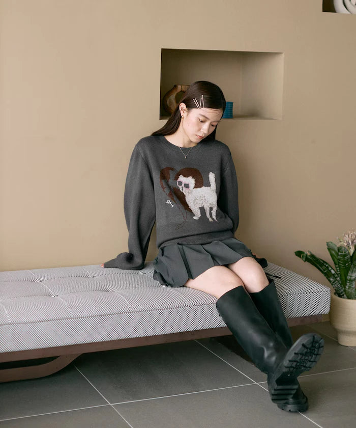 Sweat-like Animal Jacquard Knit
