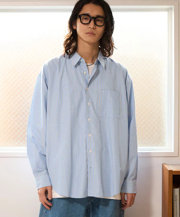 <New Color Added> Relaxed Fit Broad Shirt / Regular Collar / Long Sleeve
