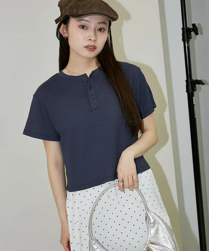 Light Waffle Henley Neck T-Shirt Limited Edition