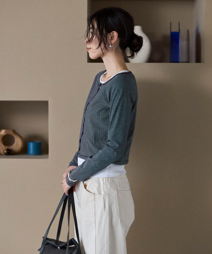 [February 12, 12:00 Release] Layered Set Top / Striped Cardigan & Camisole
