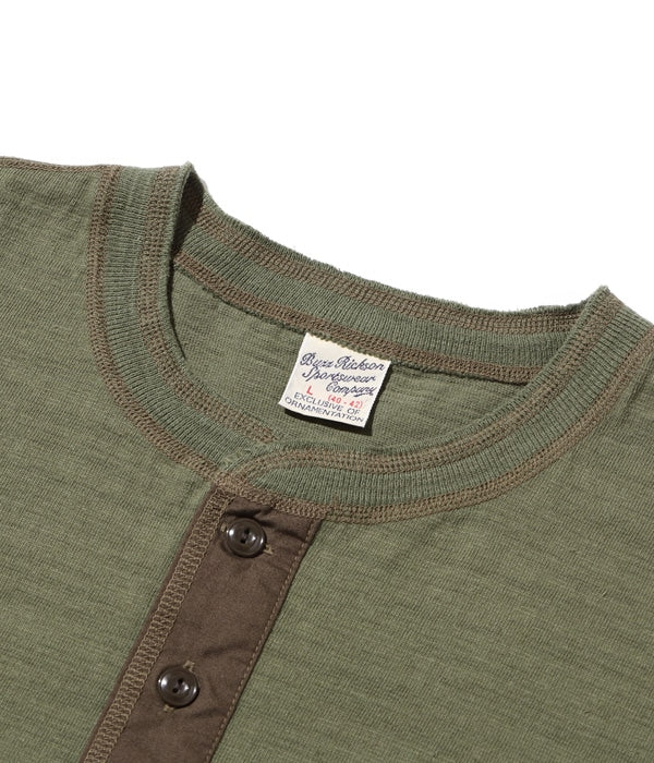 Buzz Rickson's Slub Yarn Henley Neck T-Shirt
