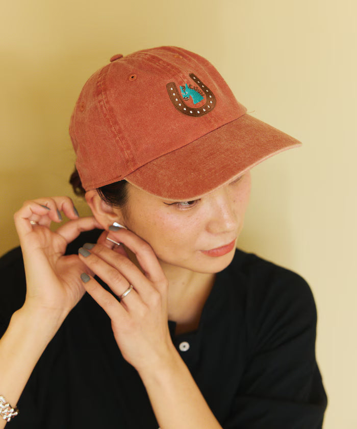 TOYAMEG Kaiun Horse Cap One Point Pigment Embroidery Cap