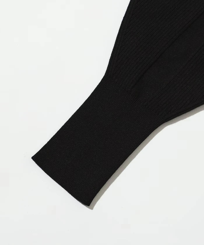Functional material silk blend knit polo volume sleeve knit cardigan / anti-pill / machine washable