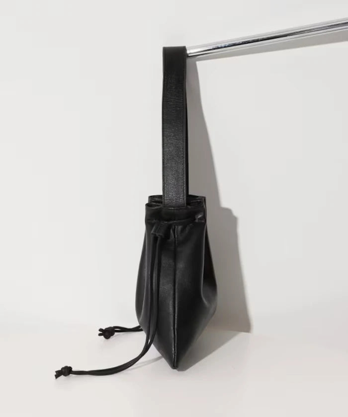 Drawstring Leather Handbag