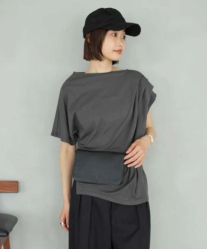 Organic Cotton Asymmetrical Draped Top