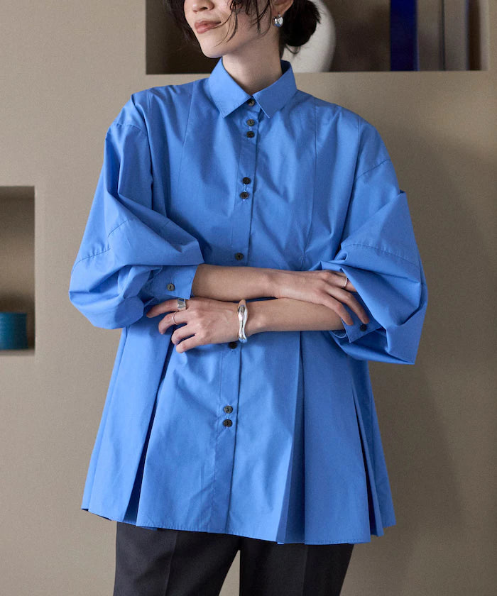 Box Stacked Balloon Sleeve Long Sleeve Shirt