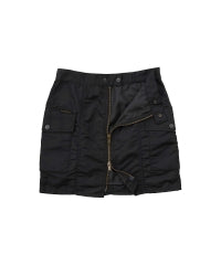 Front Zip Nylon Mini Skirt