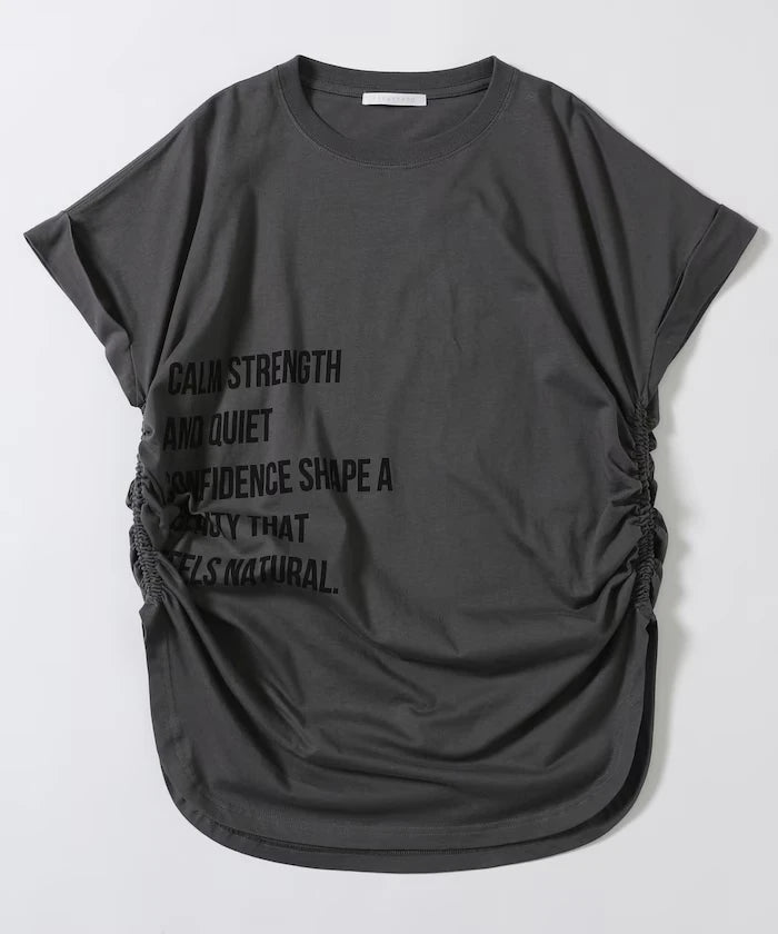 Organic Cotton Shirring Logo T-Shirt
